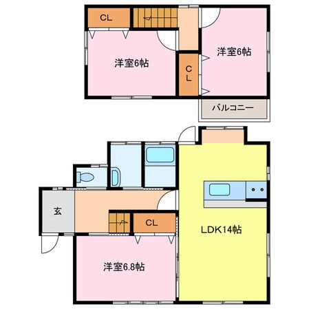 稲生西2丁目貸家の物件間取画像